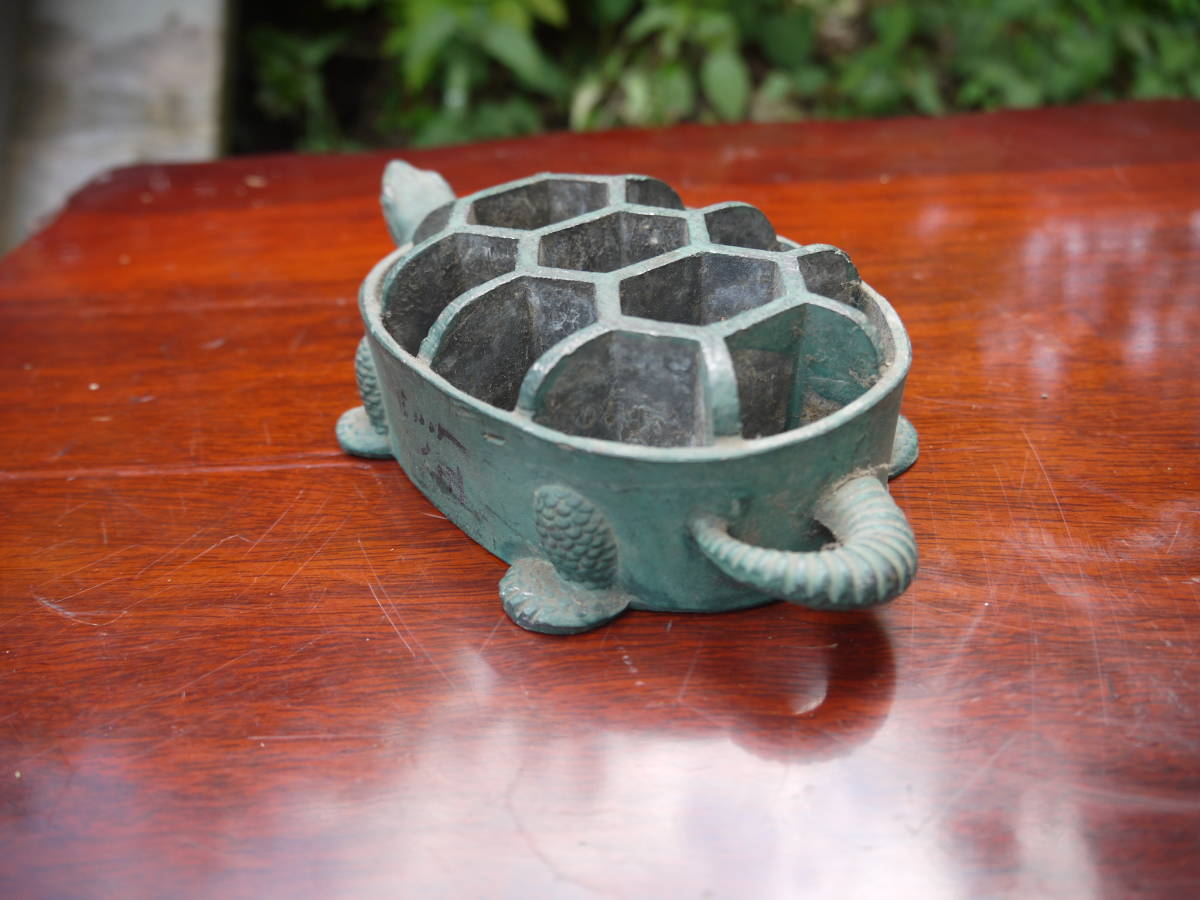 [CI307] Showa Retro черепаха type цветок .. гора . инструмент сырой . цветок черепаха украшение произведение искусства цветок дорога 900g