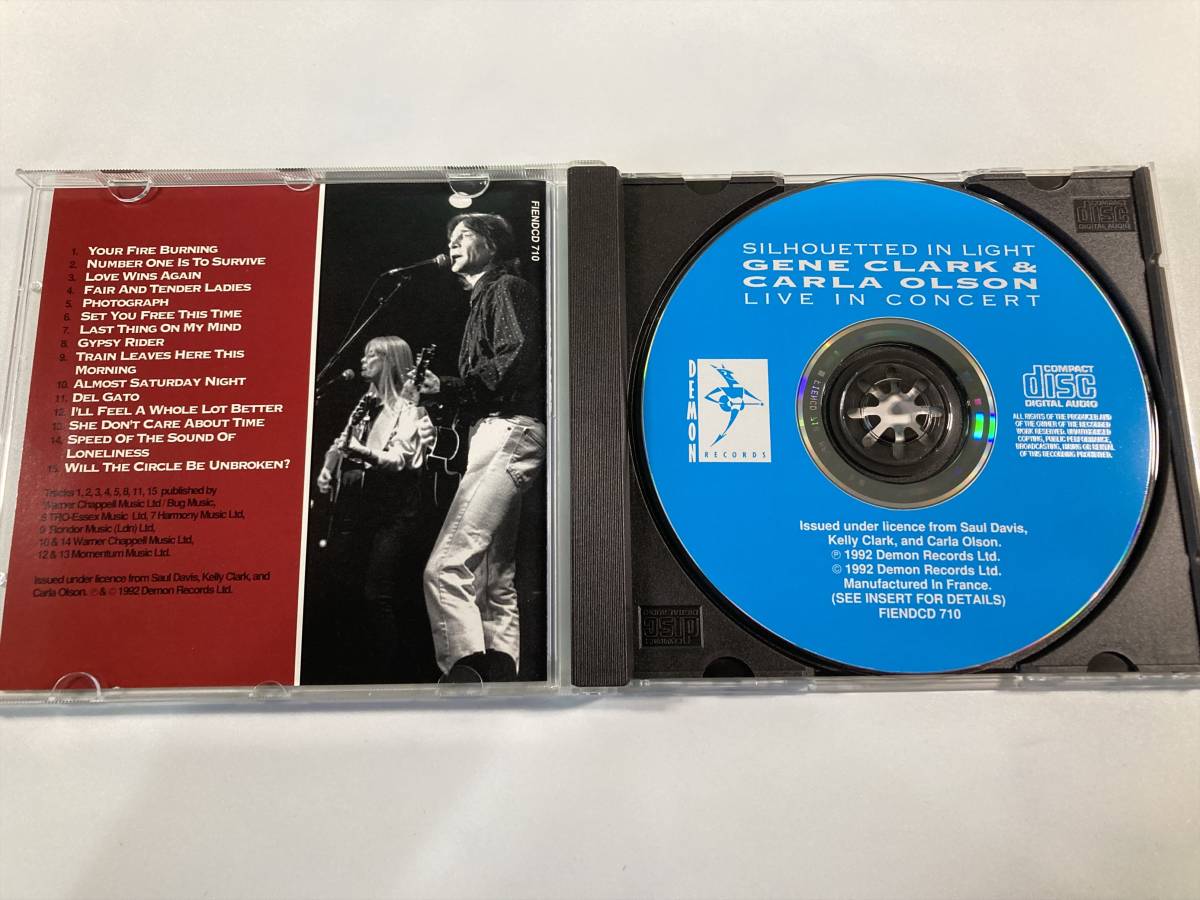 【1】5425◆Gene Clark & Carla Olson／Silhouetted In Light (Live In Concert)◆ジーン・クラーク＆カーラ・オルソン◆輸入盤◆_画像3