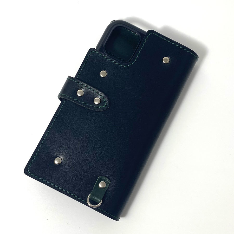 手帳型ケース　iPhone 12 12 pro 用 ハードカバー レザー スマホ スマホケース 携帯 スマホホルダー 革 本革 ブラック グリーン