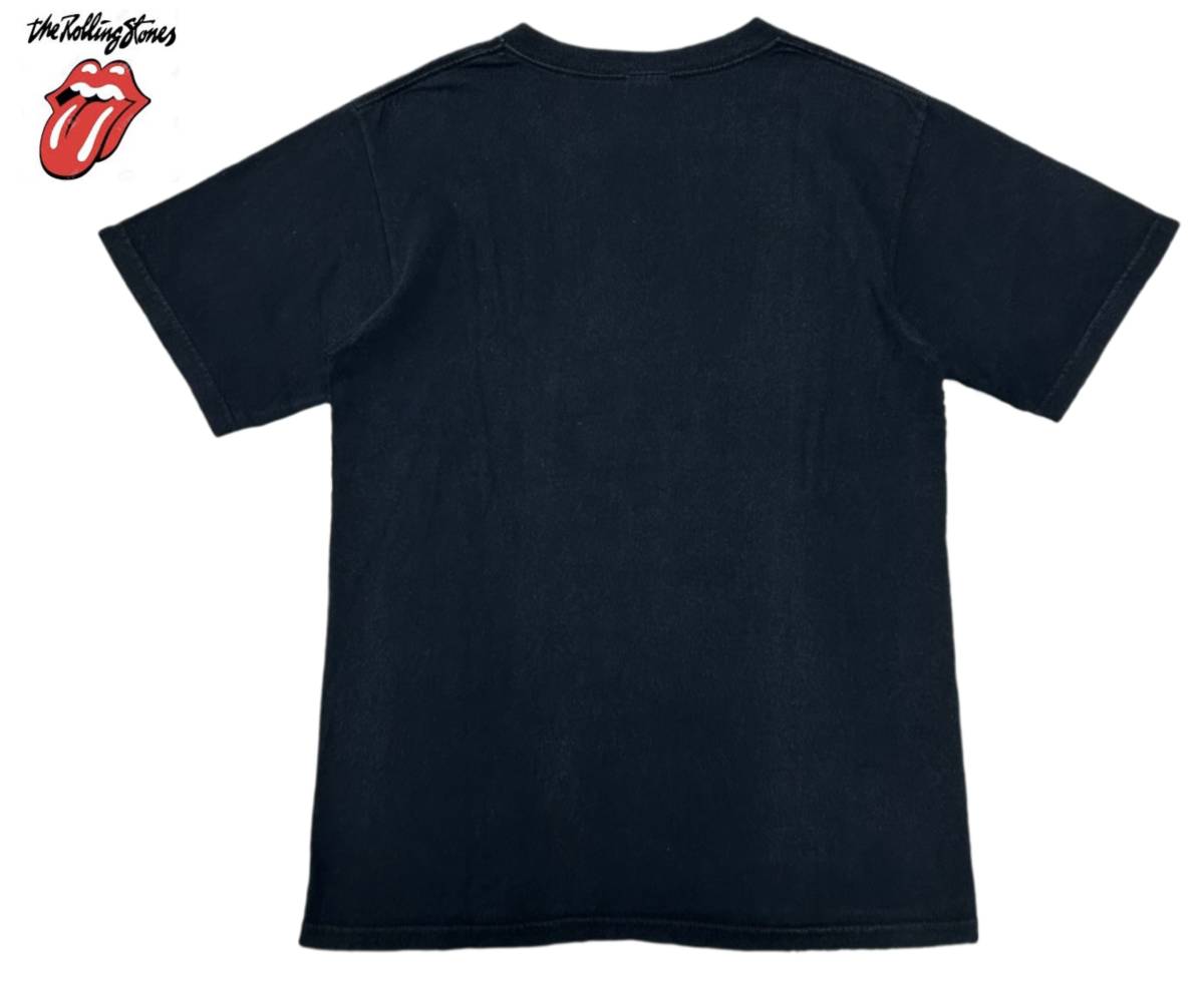 【1000円〜】★USA FABRIC/THE Rolling Stones ザローリングストーンズ 古着 プリント 半袖Tシャツ ブラック メンズ S_画像2