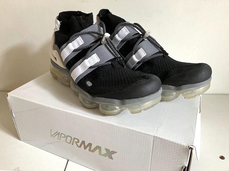 即決 ナイキ輸送箱 箱付 NIKE AIR VAPORMAX FK UTILITY 27.5cm ナイキ エアヴェイパーマックスフライニットユーティリティ 黒白