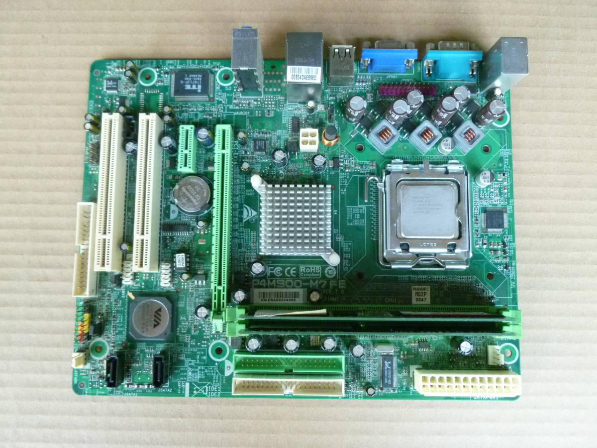 BIOSTARマザーボード P4M900-M7 SE セレロン LGA775 （CPU・メモリ－付き）＜中古＞_画像1
