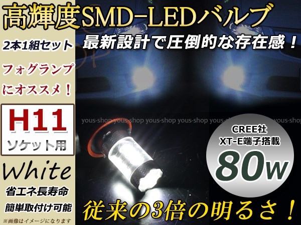 レジェンド KB1 前期 霧灯 80W フォグランプ LEDバルブ デイライト H11 白_画像1