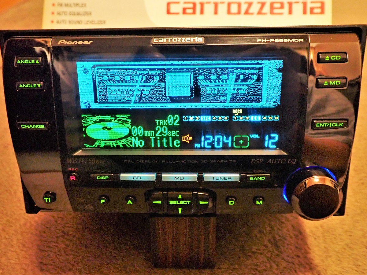 carrozzeria 最高級2DIN FH-P999MDR CD/MD MD録音　元箱/取説/取付書/リモコン等一式！ 動作確認済 美品 稀少品！_CD再生確認