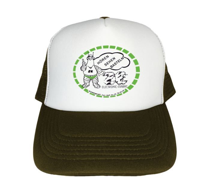 ZE イラスト 企業ロゴ メッシュキャップ 帽子 ホワイト×フォレスト