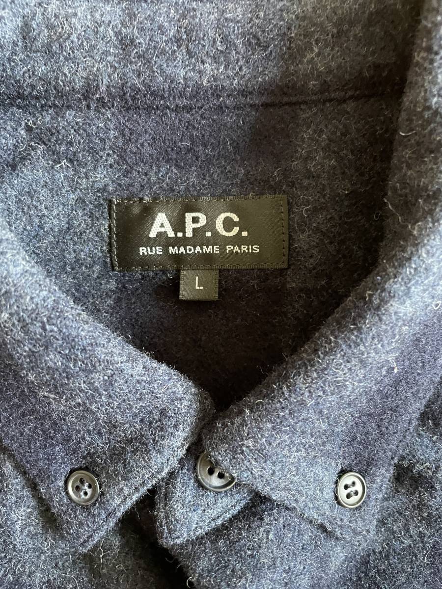 超美品 ボタンダウン APC チェックシャツ メンズ Lサイズ A.P.C. アーペーセー _画像2