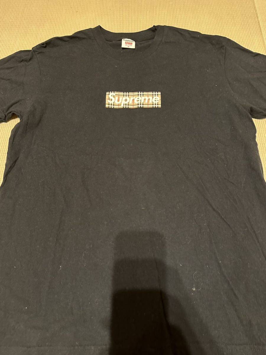 SupremeBurberry Box Logo Tee 黒M シュプリーム/バーバリー ボックス