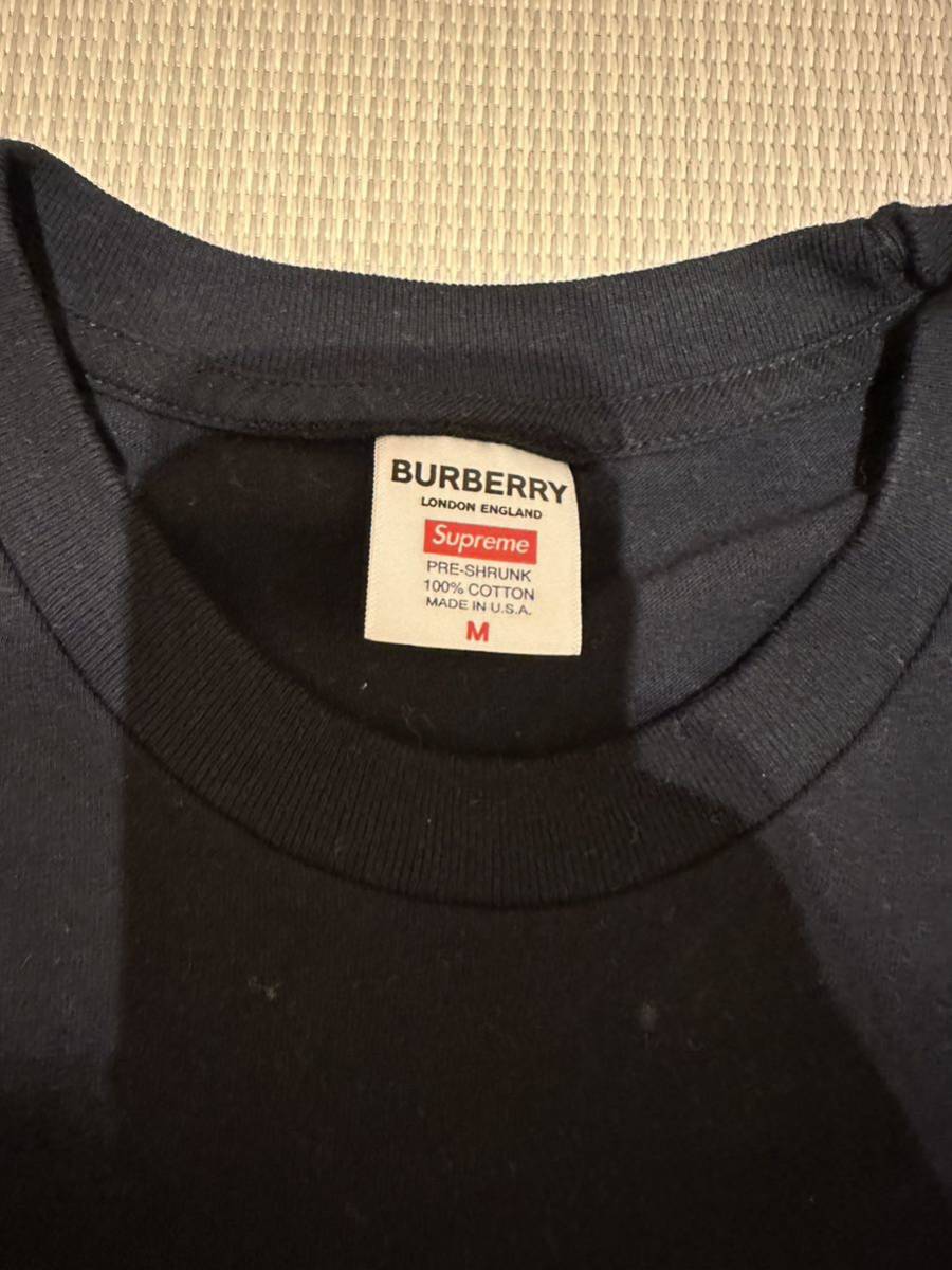 SupremeBurberry Box Logo Tee 黒M シュプリーム/バーバリー ボックス