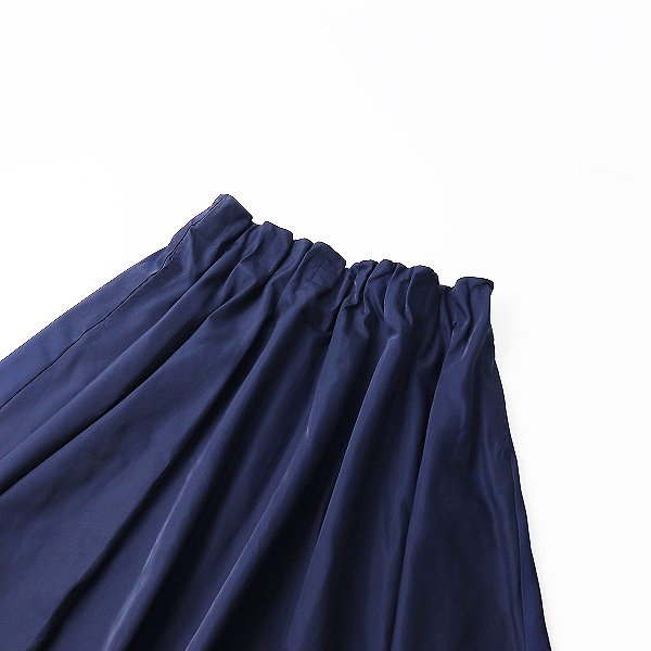  large size AS KNOW AS olacaaznouazo Ora ka pleat flair skirt / navy waist rubber tuck [2400013418430]