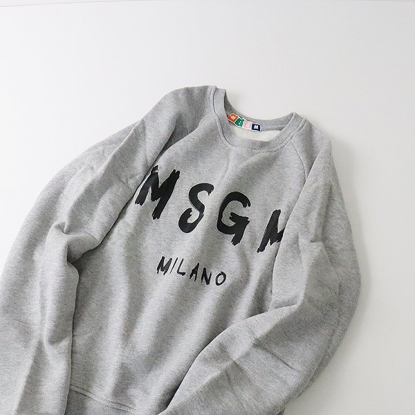 美品 国内正規品 MSGM エムエスジーエム ロゴ スウェット プルオーバー S/グレー トップス◇【2400013441247】_画像1