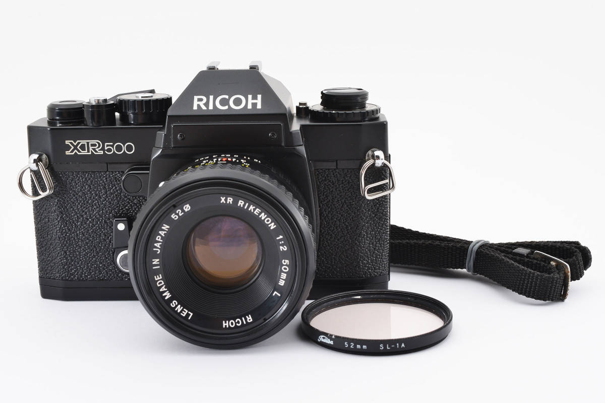 【良品】 RICOH XR 500 35mm Film SLR Manual Camera Rikenon 50mm F/2 リコー MFフィルムカメラ MF単焦点レンズ 0716 1986_画像1