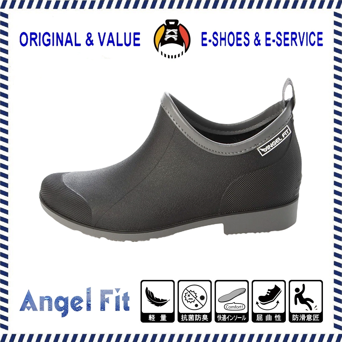 * new goods *[23029_BLACK_LL] woman boots Short rain boots gardening boots light weight &. slide bottom &. bending . anti-bacterial deodorization comfortable middle .