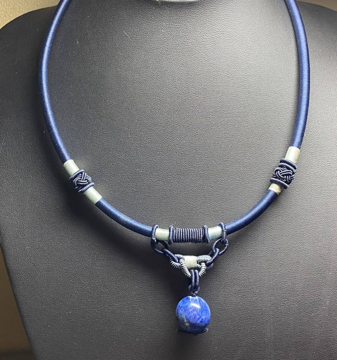  lapis lazuli & silk choker 