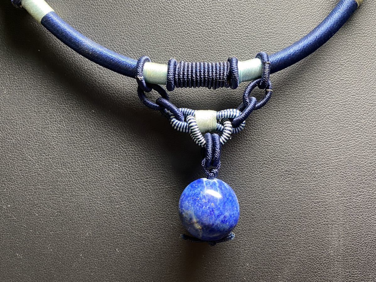  lapis lazuli & silk choker 