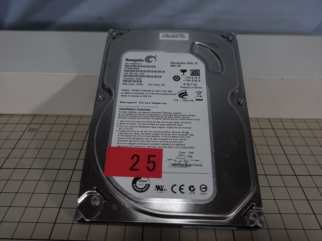 6611※Seagate※3.5インチハードディスク※500GB※SATA※7200RPM※ジャンク品△25_画像1