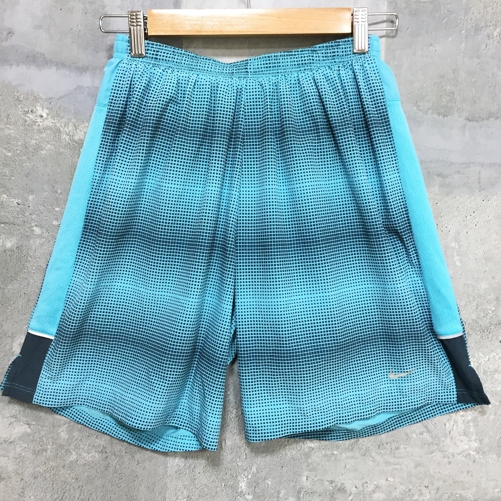 ◆お洒落な逸品◆NIKE/ナイキ ハーフパンツ 総柄 ドライフィット ライトブルー M メンズ K1 ｃ5017 ジョギング ランニング マラソン_画像1