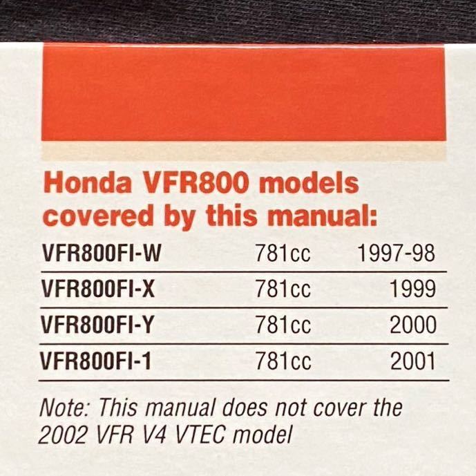 送料無料 1997-2001 FI VFR800/W/X/Y/1 海外モデル 英語 サービス/リペア/マニュアル Haynes ヘインズ 配線図4種 HONDA RC46 JH2RC46 RC46E