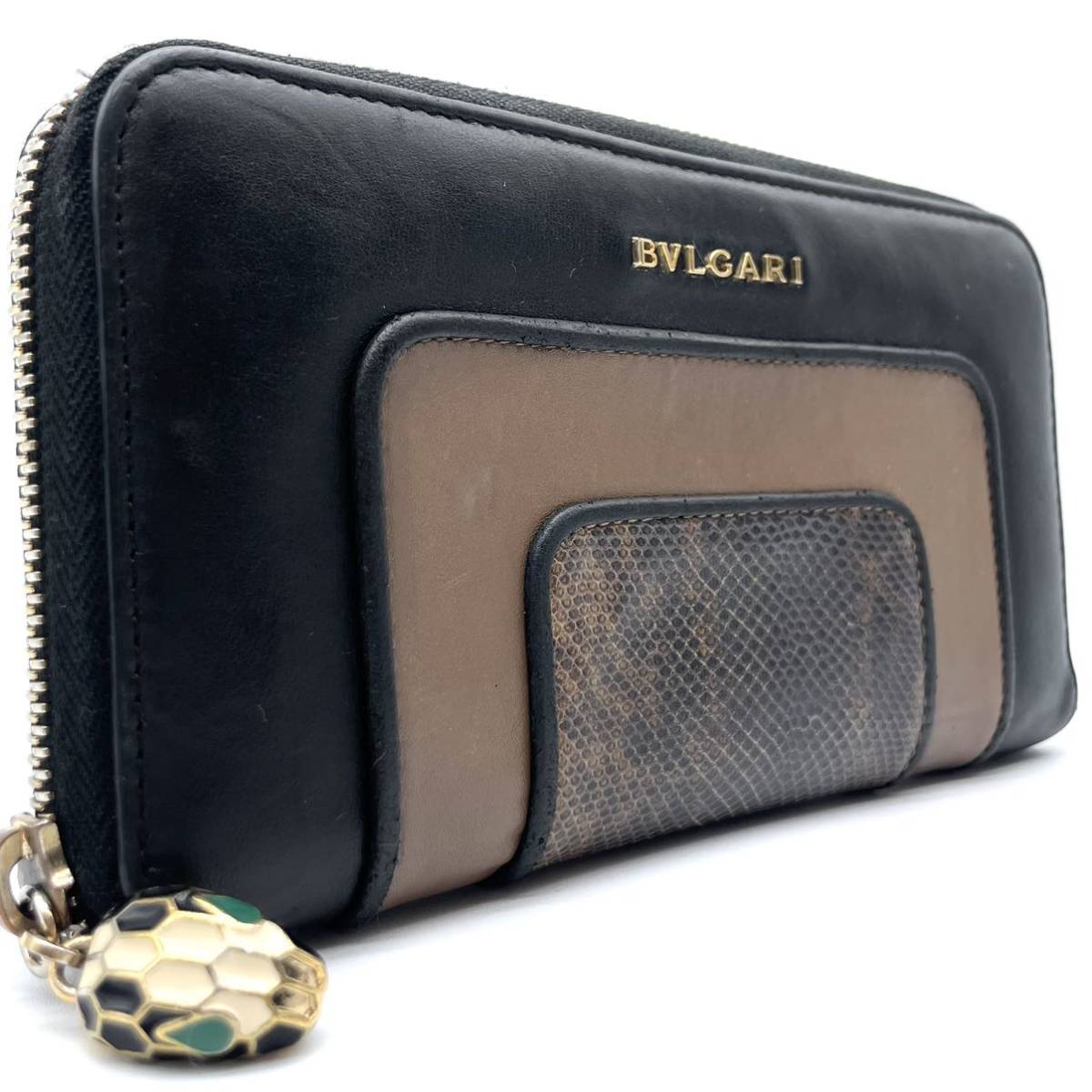 希少/美品》BVLGARI ブルガリ セルペンティ 長財布 ラウンドファスナー