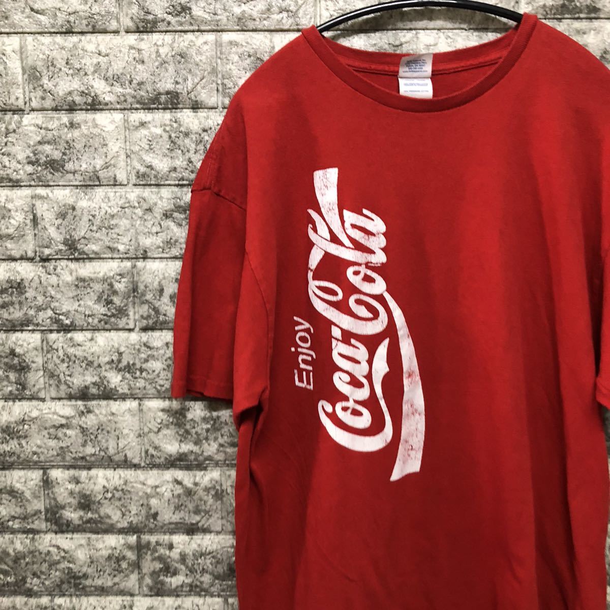 コカコーラ coca cola 半袖Tシャツ ビッグロゴ アメカジ XLサイズ レア ゆるだぼ レッド 赤 古着 ストリート_画像2