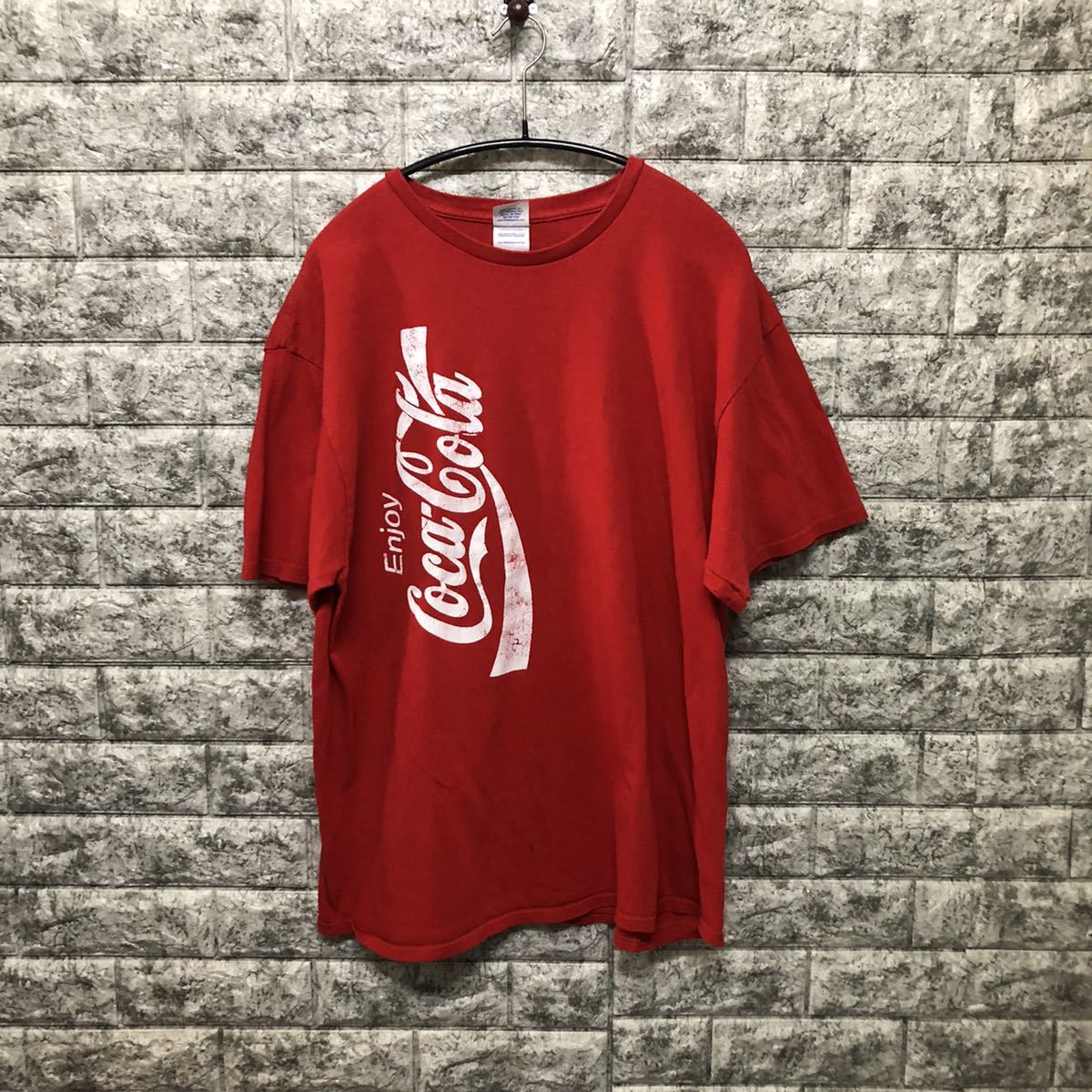 コカコーラ coca cola 半袖Tシャツ ビッグロゴ アメカジ XLサイズ レア ゆるだぼ レッド 赤 古着 ストリート_画像1