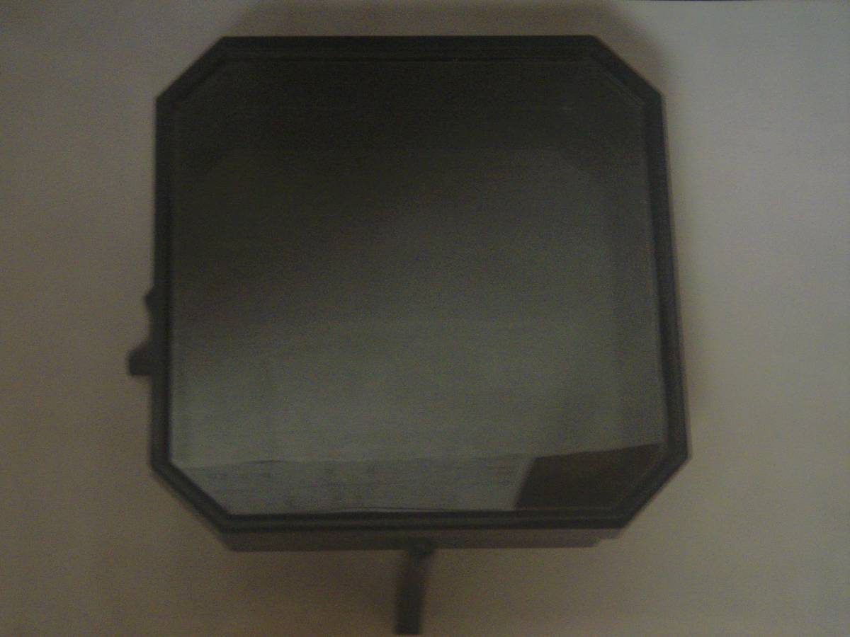  old black lacquer paint meal . cake box glass entering cover with legs (NO1)