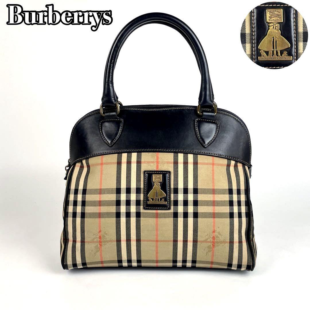 美品 BURBERRYS バーバリー ハンドバッグ シェルター ノバチェック