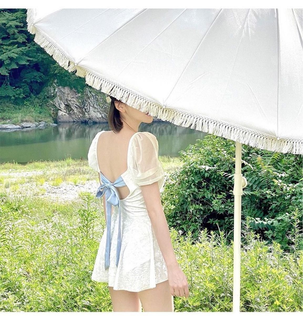 !!大人気!!ワンピース水着 半袖×スカート 可愛い 新品未使用 韓国ワンピース