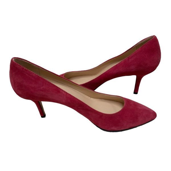 AB986 Italy made MAURIZIO CORRIERI lady's pumps 38 approximately 24cm red suede 