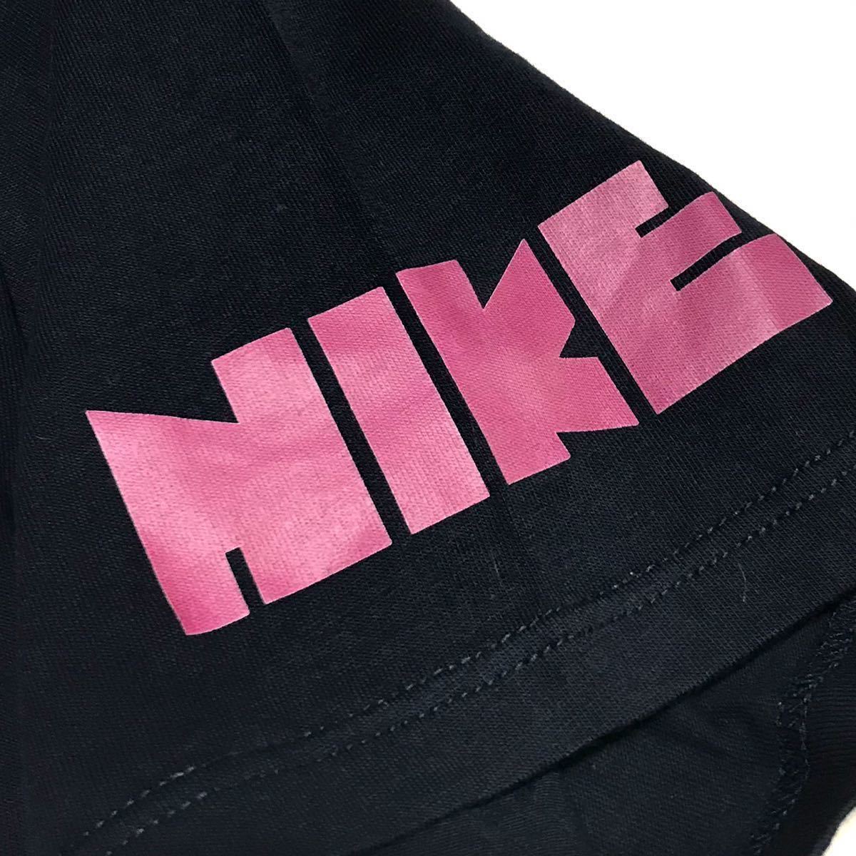 【美品】NIKE BLOCK BUSTER LOGO TEE ゴツナイキ プリント 半袖Tシャツ メンズ M ネイビー ピンク プリント スウォッシュ コットン 19年製_画像5