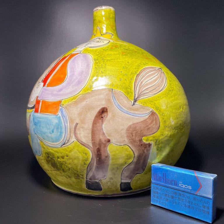 DH510 △ 西洋美術 DeSimone デ・シモーネ 特大花瓶29cm シチリア陶器