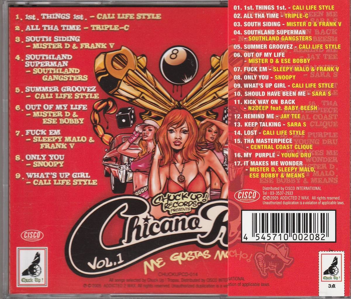 中古CD■HIPHOP/G-RAP■国内盤／CHICANO RIDIN'／チカーノコンピ／2005■Cali Life Style, Triple-C, Mister D, N2Deep, Sara S, Baby Bash_画像2