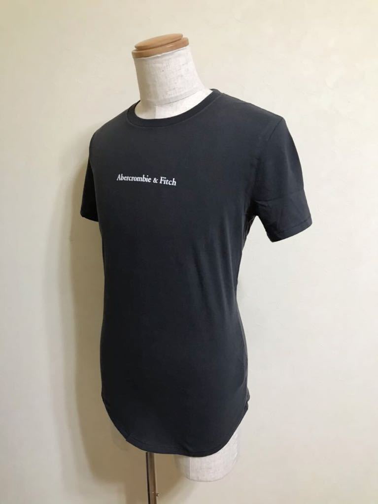 【新品】 Abercrombie & Fitch アバクロンビー&フィッチ メンズ ロゴ ソフト Tシャツ トップス ブラック サイズS 175/92A 黒 半袖_画像6
