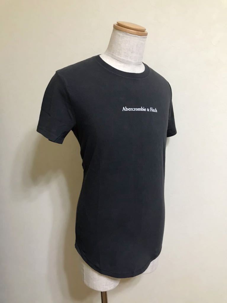 【新品】 Abercrombie & Fitch アバクロンビー&フィッチ メンズ ロゴ ソフト Tシャツ トップス ブラック サイズS 175/92A 黒 半袖_画像8