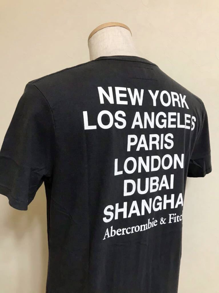【新品】 Abercrombie & Fitch アバクロンビー&フィッチ メンズ ロゴ ソフト Tシャツ トップス ブラック サイズS 175/92A 黒 半袖_画像9