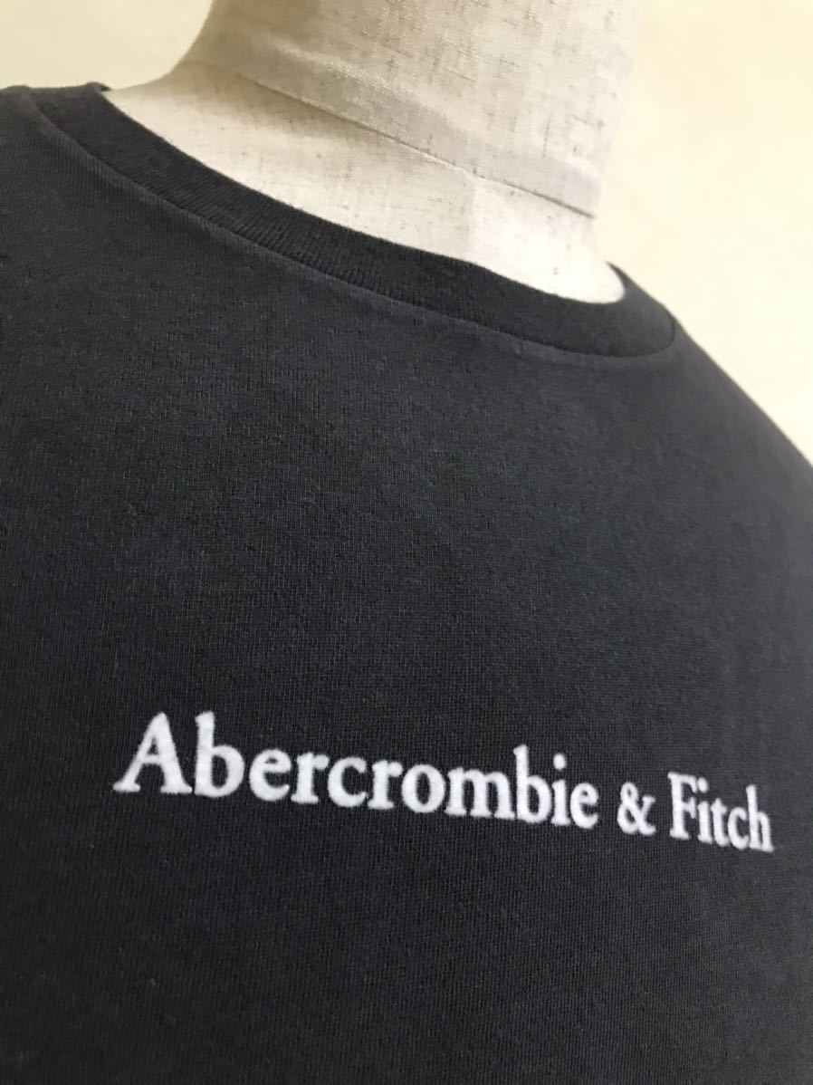 【新品】 Abercrombie & Fitch アバクロンビー&フィッチ メンズ ロゴ ソフト Tシャツ トップス ブラック サイズS 175/92A 黒 半袖_画像10