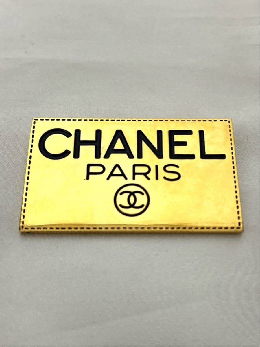 美品！CHANEL シャネル ブローチ ロゴ プレート ゴールド_画像2