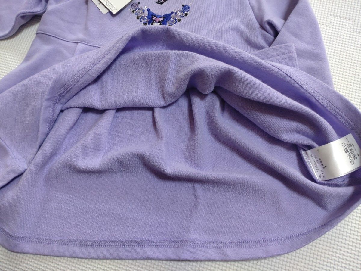 新品タグ付 ANNA SUI mini アナスイミニ 長袖Tシャツ チュニックワンピース 110 ラベンダー紫 クロミ ナルミヤ