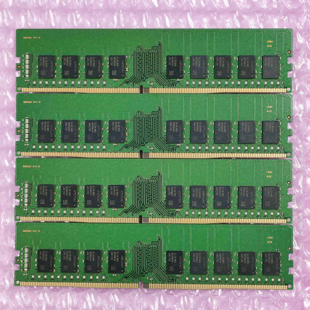 動作確認済み】ECC Unbuffered対応 SAMSUNG 16GB 4枚 計64GB DDR4-2666