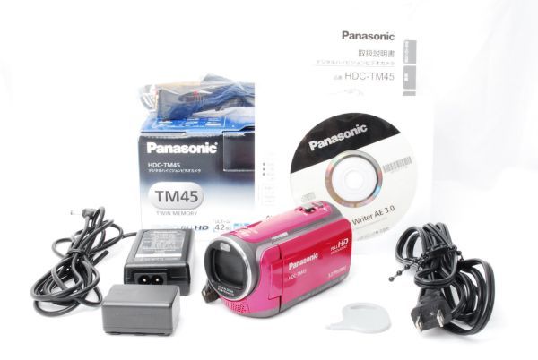 【極上品】Panasonic パナソニック ビデオカメラ HDC-TM45-P 内蔵メモリー32GB ベリーピンク #423