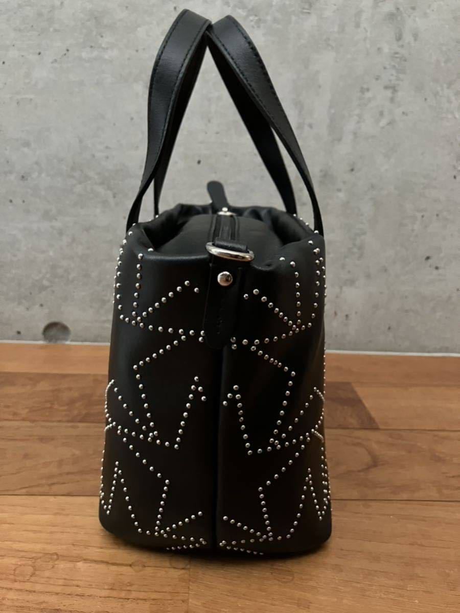 送料込 新品未使用 定価20万以上 正規直営店　購入　JIMMY CHOO MINI SARA ショルダーバッグ　スモールトートバッグ　2WAY ブラック&スター