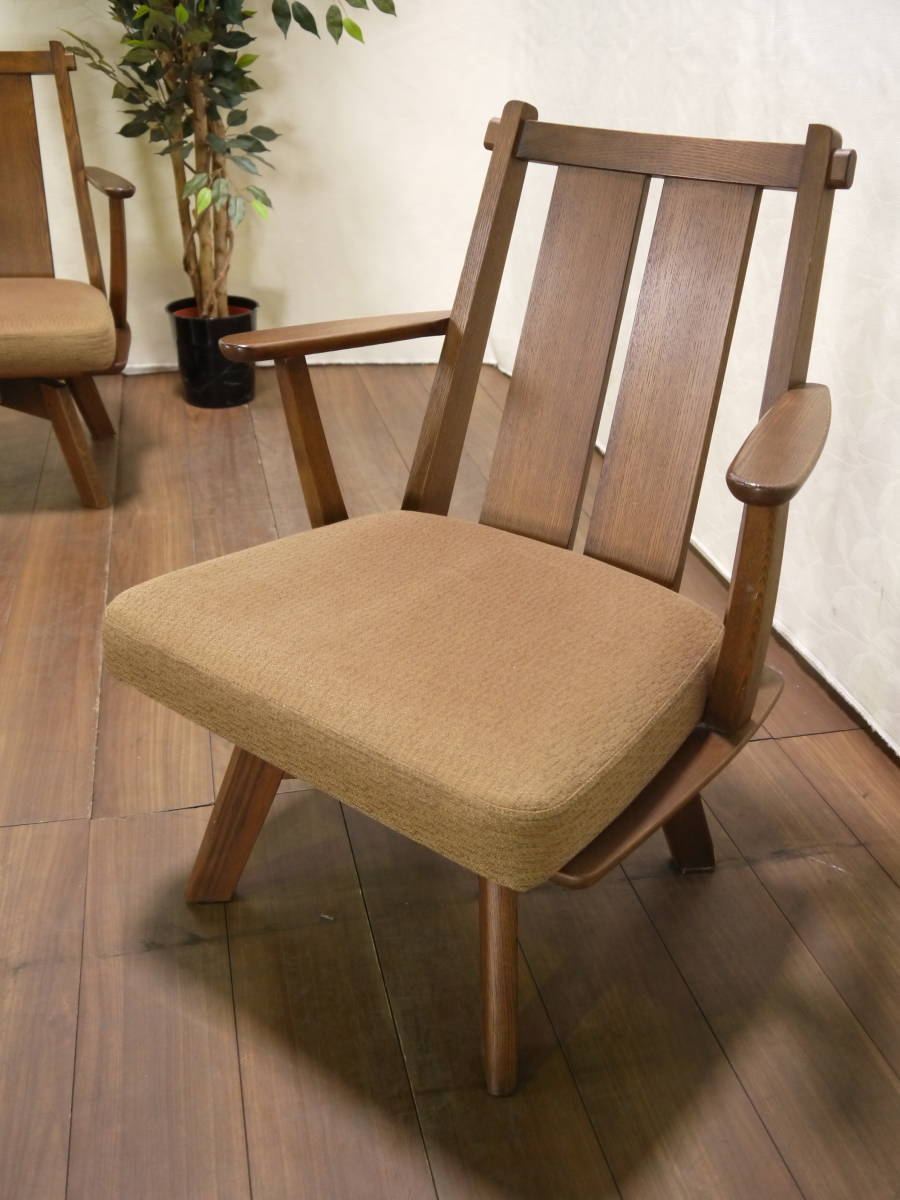 .. Kiyoshi видеть ателье вращение стул локти имеется 2 ножек комплект Brown / чай цвет arm стул / стул мебель / стул [ сэндай самовывоз приветствуется ]zyt1035ji50607-03