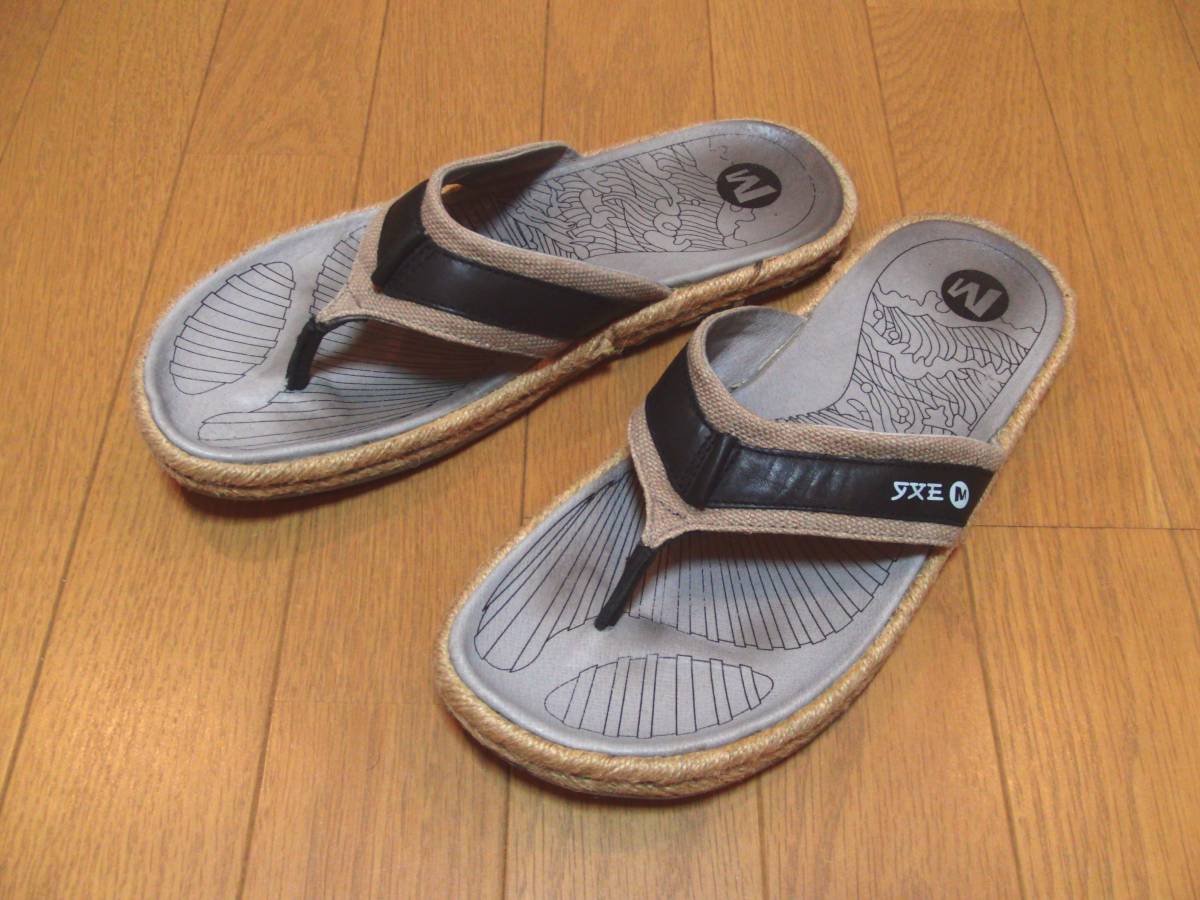  быстрое решение ..!! абсолютный рекомендация MERRELL натуральная кожа использование сандалии US9 EUR42[ jute ]mereruOUTDOOR тонг-сандалии широкий проект * уличный CAMP summer сандалии 