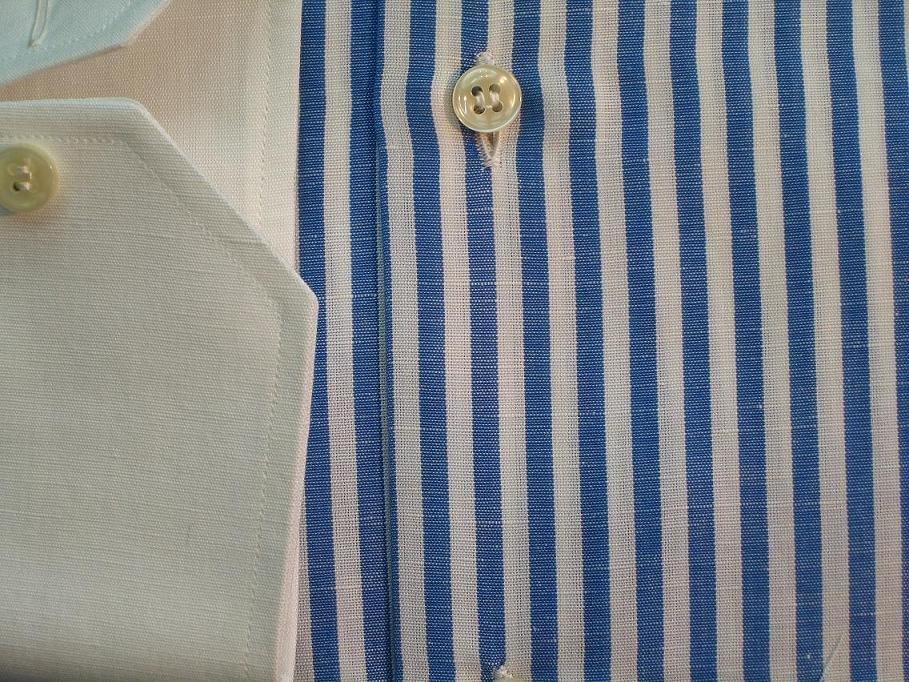 生まれのブランドで ★とってもお買い得品です(^_-)-☆ イタリアシャツDANROMA 夏なクレリック ONDA RIGA AZZURA 綿麻50%50%ブルーのストライプ L 41-93 Lサイズ 生まれのブランドで ★とってもお買い得品です(^_-)-☆ イタリアシャツDANROMA 夏なクレリック ONDA RIGA AZZURA 綿麻50%50%ブルーのストライプ L 41-93 Lサイズ