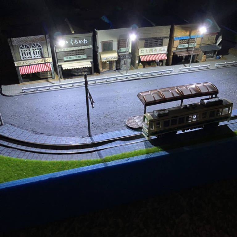 Nゲージ ジオラマ「路面電車が走る街並み」フルセット(車両・パワー