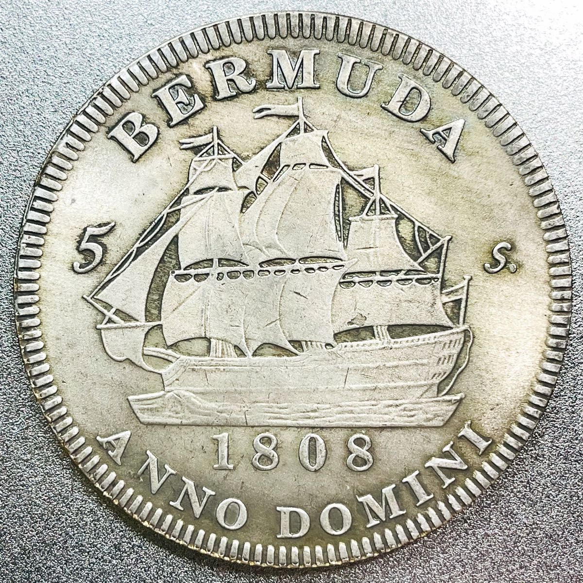 イギリス ジョージ3世 バミューダ 5シリング銀貨 1808年　レプリカコイン