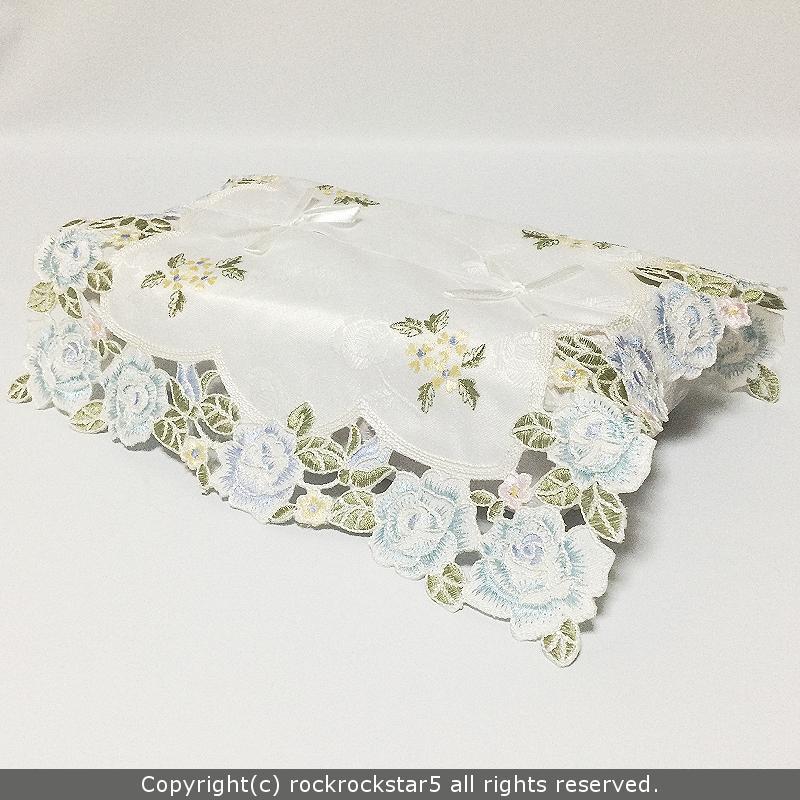  tissue BOX cover rose rose embroidery race polyester 100% Royal Arden 77713 new goods 