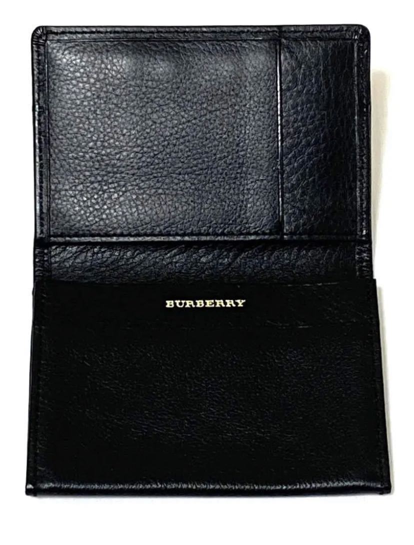 BURBERRY バーバリー 名刺入れ カードケース ブラック 金具ロゴ☆美品
