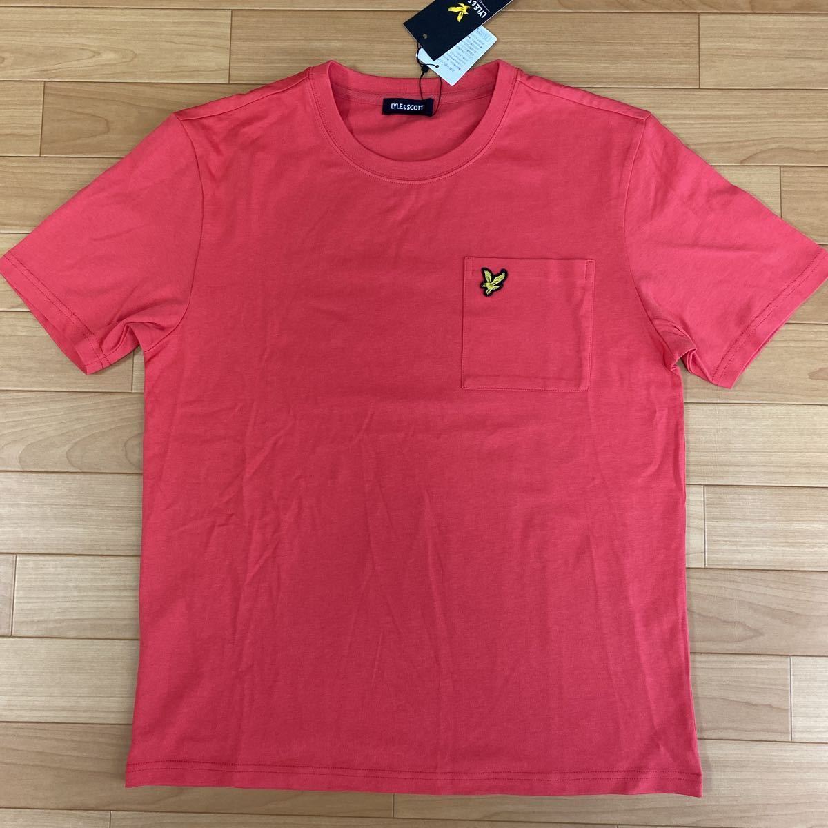 L ライル&スコット LYLE&SCOTT 新品 半袖Tシャツ トップス 朱色 メンズ 紳士　アウトドア　スポーツ ゴルフウェア　旅行 golf レジャー