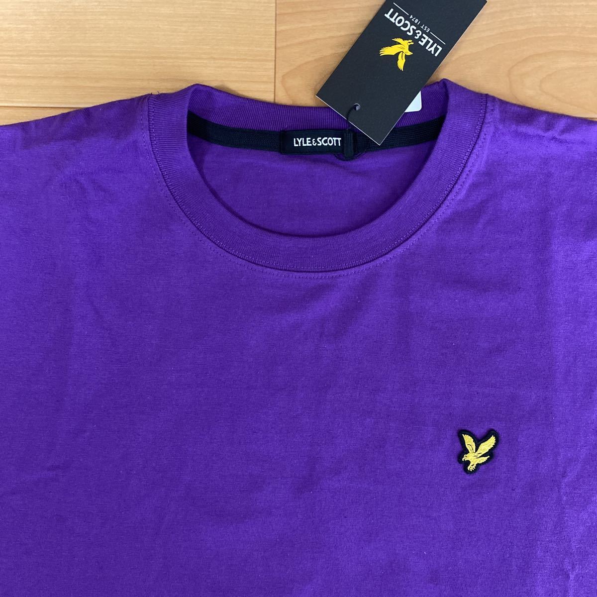 L ライル&スコット LYLE&SCOTT 新品 半袖Tシャツ トップス 紫 メンズ 紳士　アウトドア　スポーツ ゴルフウェア　旅行 golf レジャー