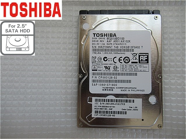 92%OFF!】 MQ01ABD100 1TB 9.5mm TOSHIBA HDD